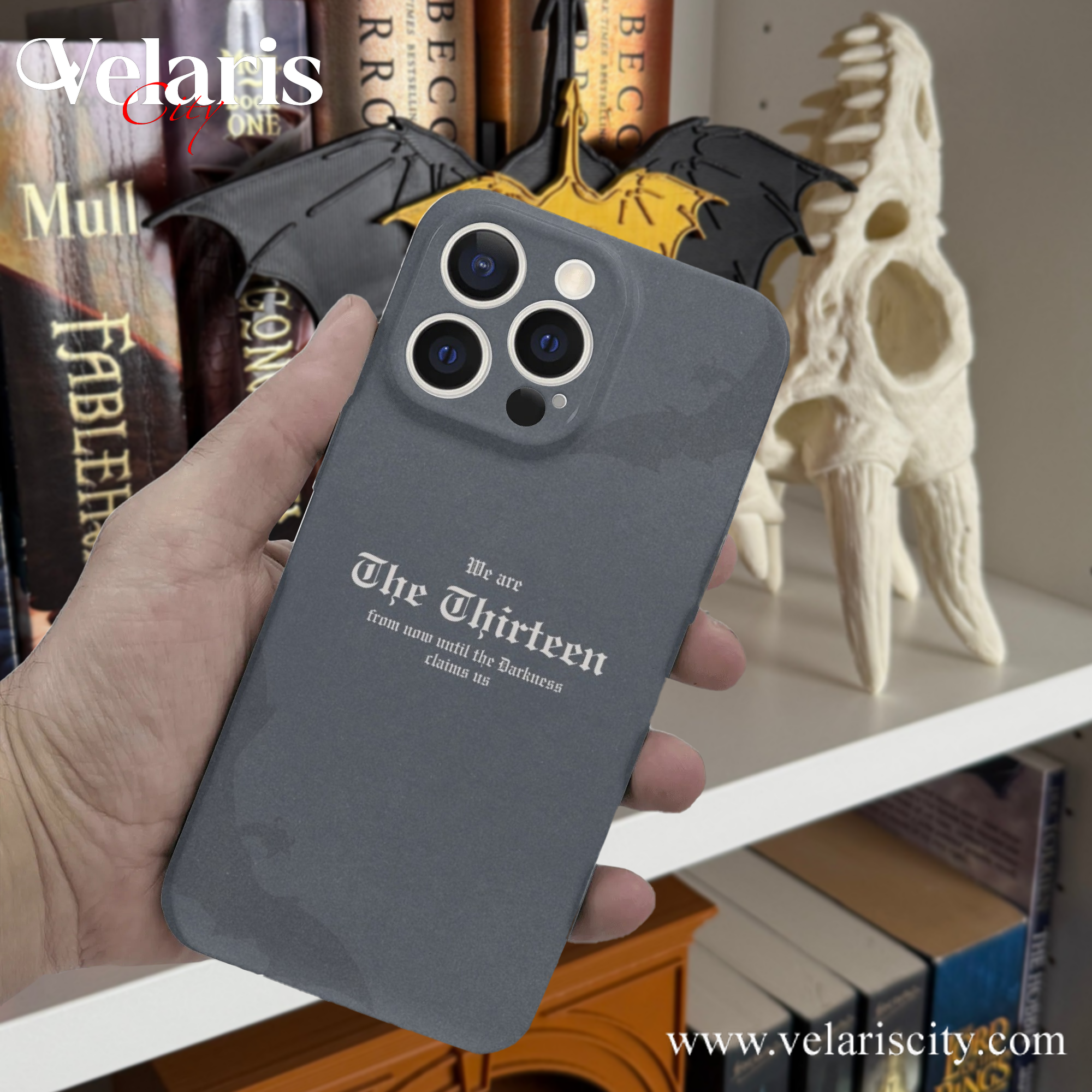 Phone Case "We are the thirteen form now until the Darkness claim us" Quote Design – TOG Inspired Protective Cover, Fantasy Novel iPhone Cover, Book Lover Gift PCVLR52
