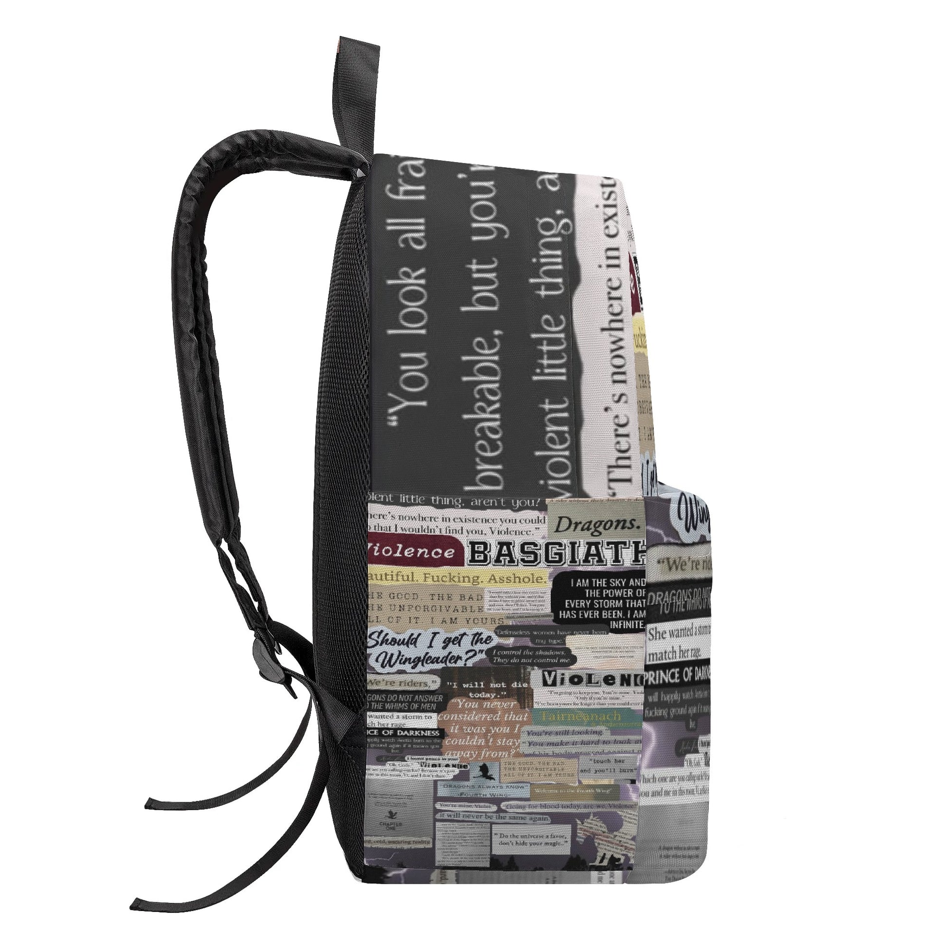 Fourth Wing Inspired Backpack,Fourth Wing Quote Collage Backpack, Book Lover Gift BPVLR52