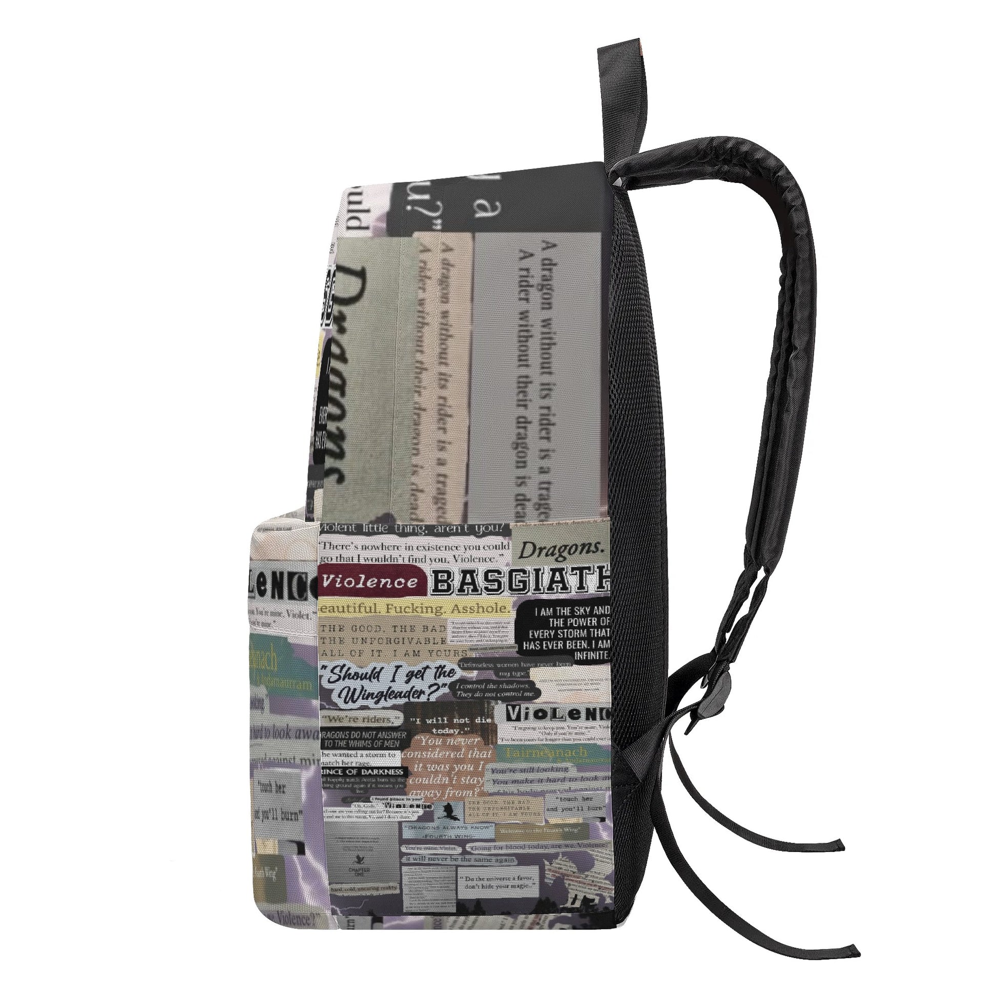 Fourth Wing Inspired Backpack,Fourth Wing Quote Collage Backpack, Book Lover Gift BPVLR52
