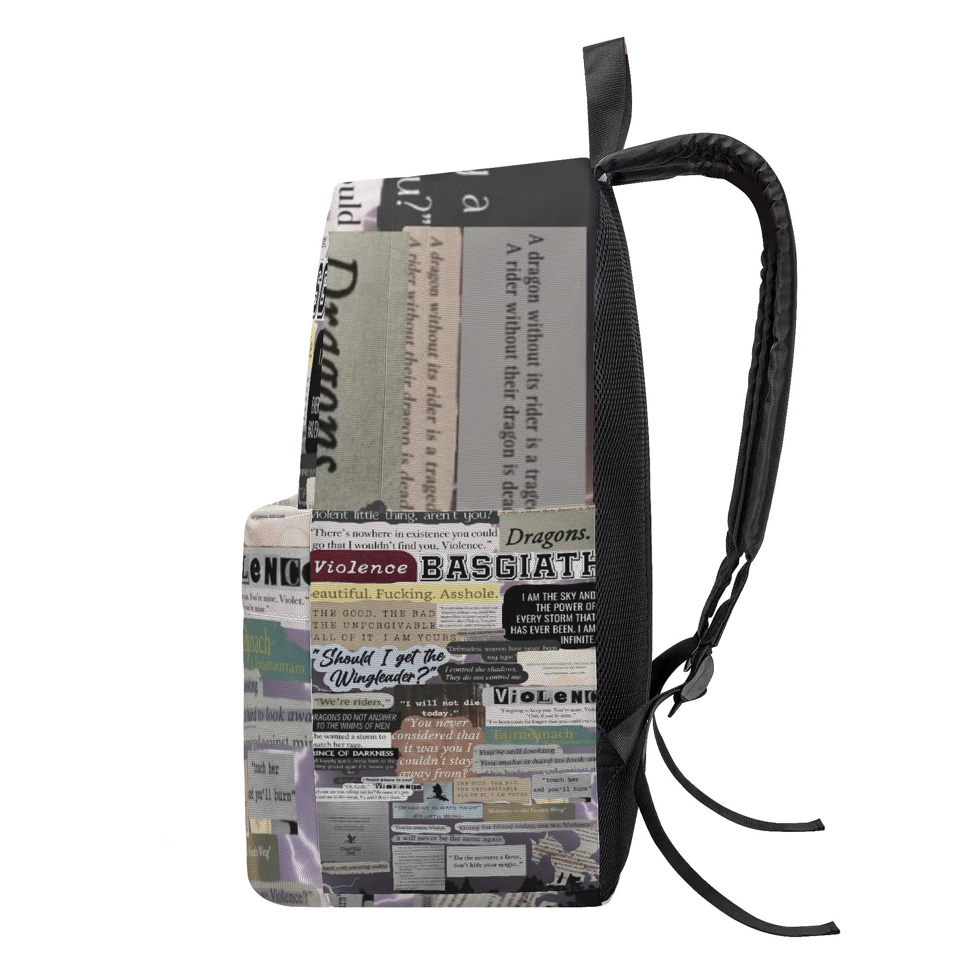 Fourth Wing Inspired Backpack,Fourth Wing Quote Collage Backpack, Book Lover Gift BPVLR52