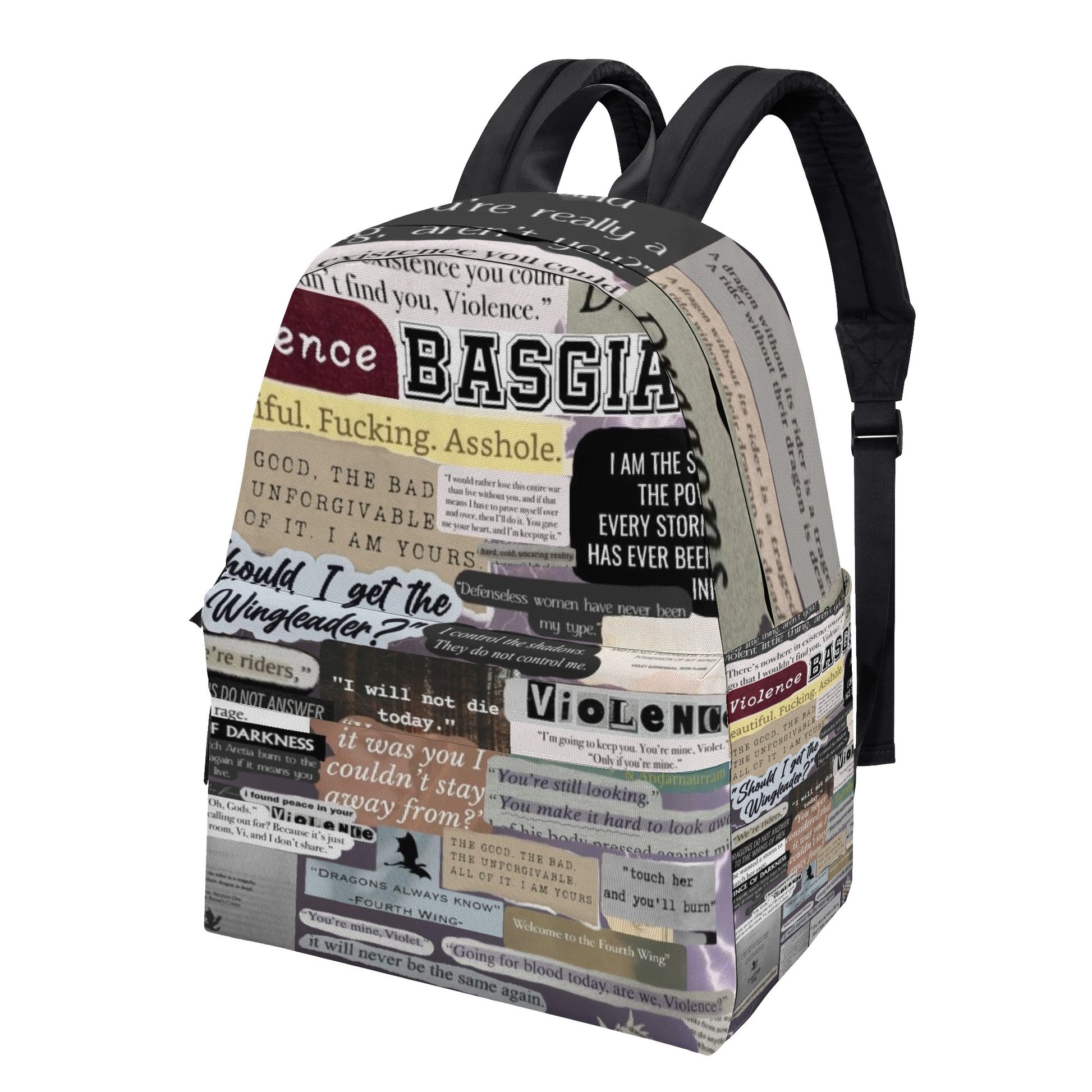 Fourth Wing Inspired Backpack,Fourth Wing Quote Collage Backpack, Book Lover Gift BPVLR52