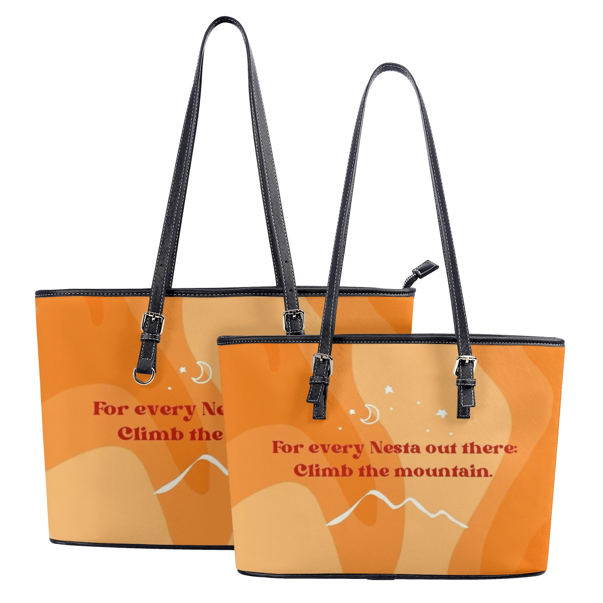 "For every Nesta out there Climb the mountain" Quote Leather Bag, ACOTAR Inspired Bag, Personalized Leather Bag, Fantasy Leather Handbag, Perfect Gift for Women. HBVLR55