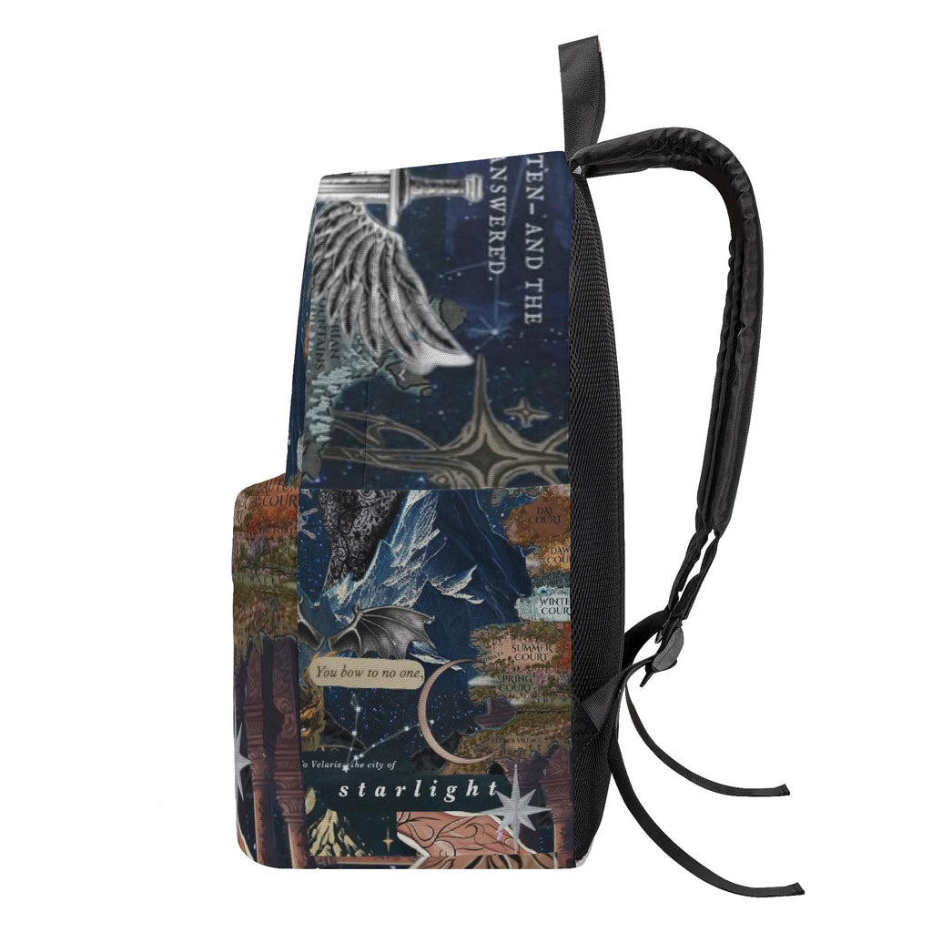 Velaris ACOTAR Collage Backpack, Fantasy Map and Symbol Design, Book Lover Gift BPVLR54