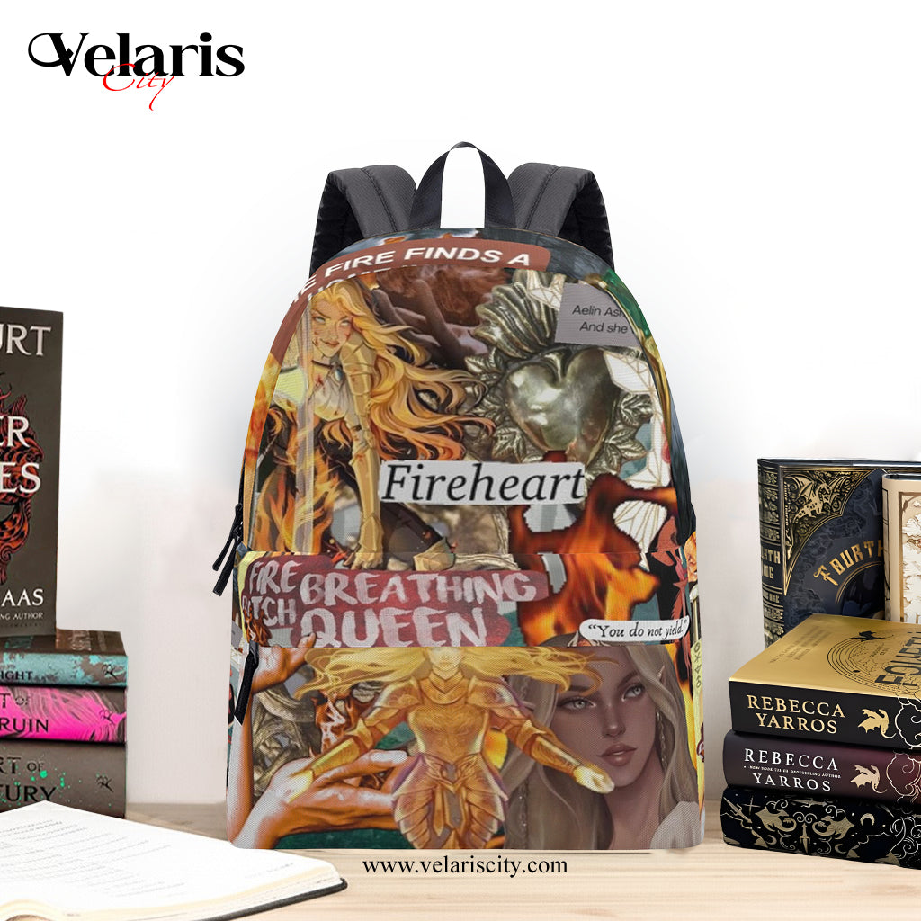 Aelin Fireheart Inspired Backpack, Fantasy Collage Design, Book Lover Gift BPVLR55