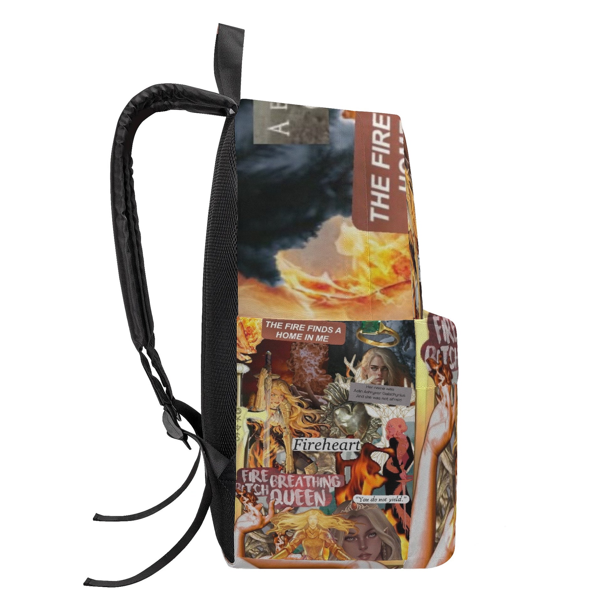 Aelin Fireheart Inspired Backpack, Fantasy Collage Design, Book Lover Gift BPVLR55