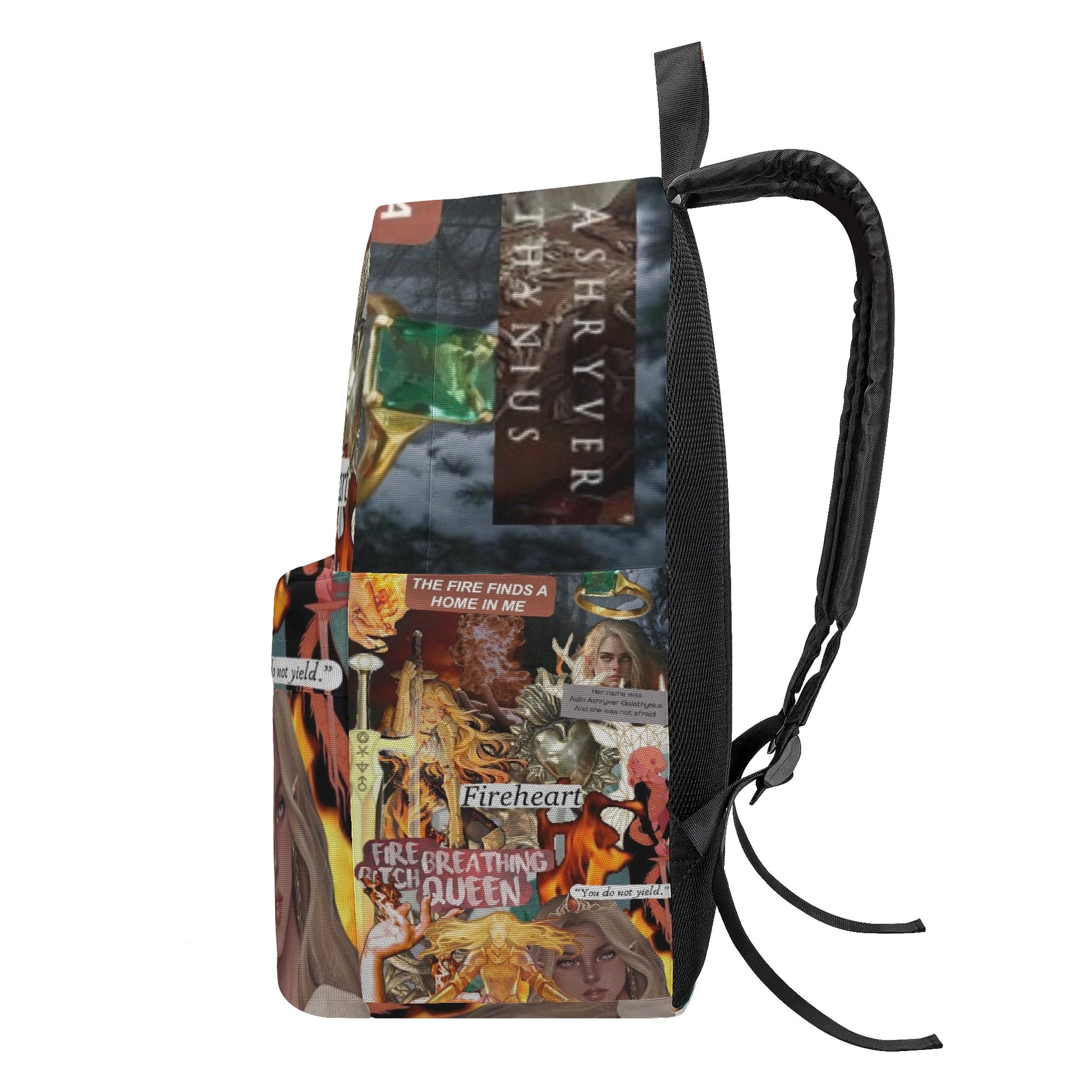 Aelin Fireheart Inspired Backpack, Fantasy Collage Design, Book Lover Gift BPVLR55