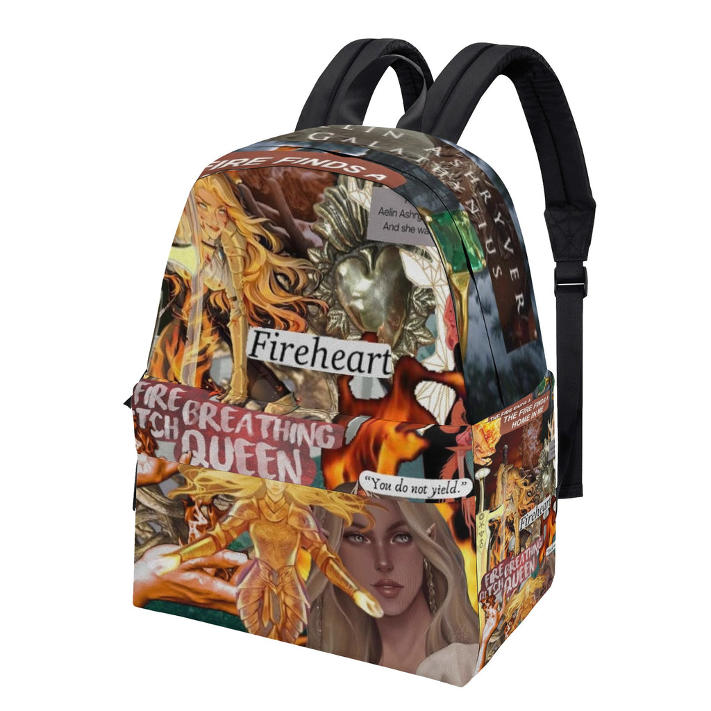 Aelin Fireheart Inspired Backpack, Fantasy Collage Design, Book Lover Gift BPVLR55