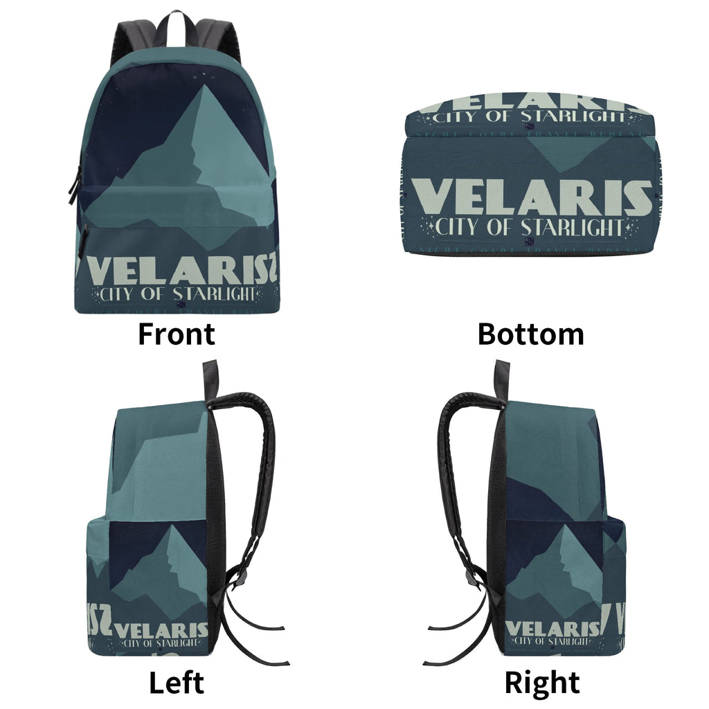 Velaris city of starlight Inspired Backpack, Fantasy Collage Design, Book Lover Gift BPVLR56