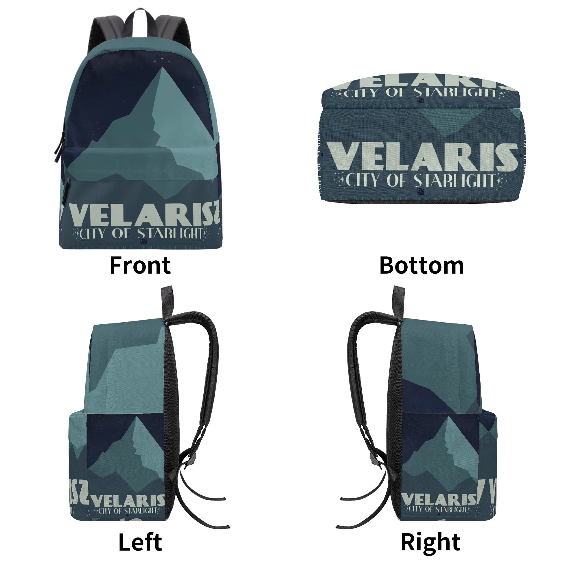 Velaris city of starlight Inspired Backpack, Fantasy Collage Design, Book Lover Gift BPVLR56
