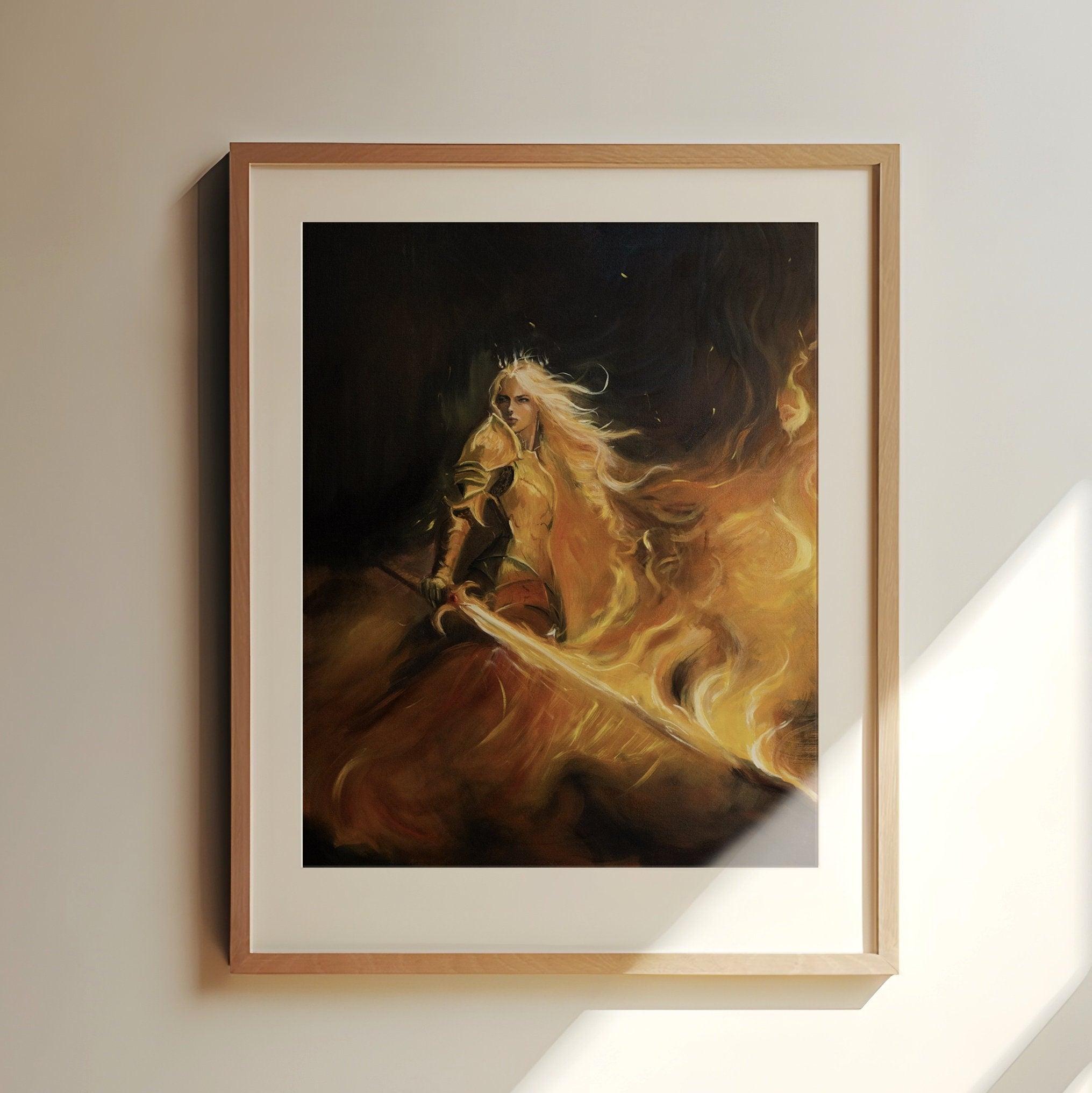 You Do Not Yield, Aelin Artwork Print, Licensed Throne of Glass Art by Carrington Moore, Bookish Art for Fantasy Fans, Kingdom of Ash VLRP41