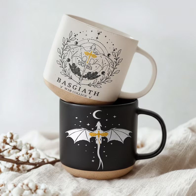 Fourth Wing Pottery Mug, Basgiath War College Mug, Fourth Wing Inspired, Fantasy Reader Gifts, Romantasy Reader Mug, Bookish Dragon Mug