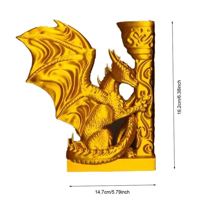 Weird Dragon Bookend, 3D Printed Dragon Bookend, Indispensable Bookshelf Decoration For Fantasy Lovers