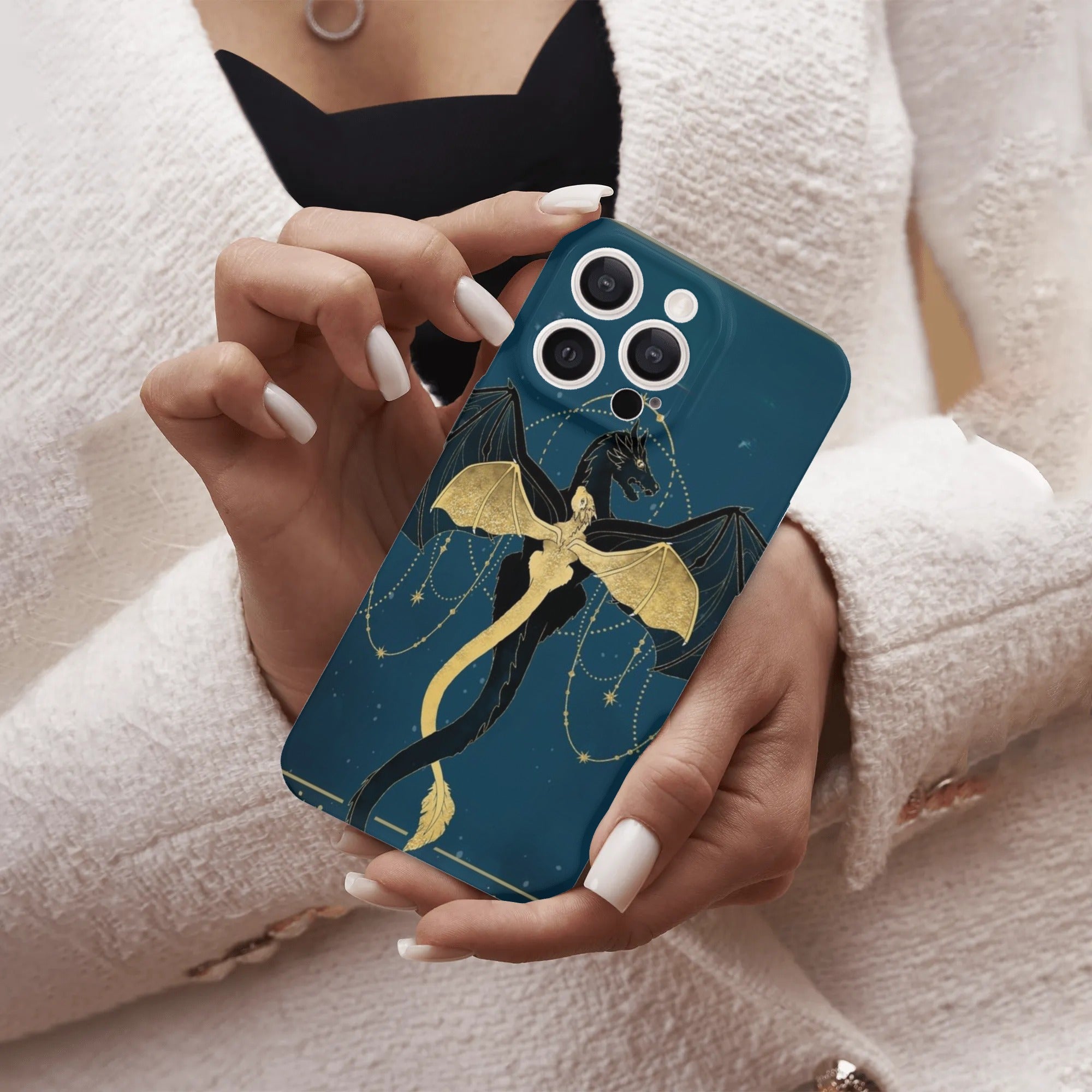 Dragon Tairn and Andarna Phone Case, Fourth Wing Inspired Design, Magical Dragon Artwork, Unique Fantasy Accessory for Dragon Lovers PCVLR79