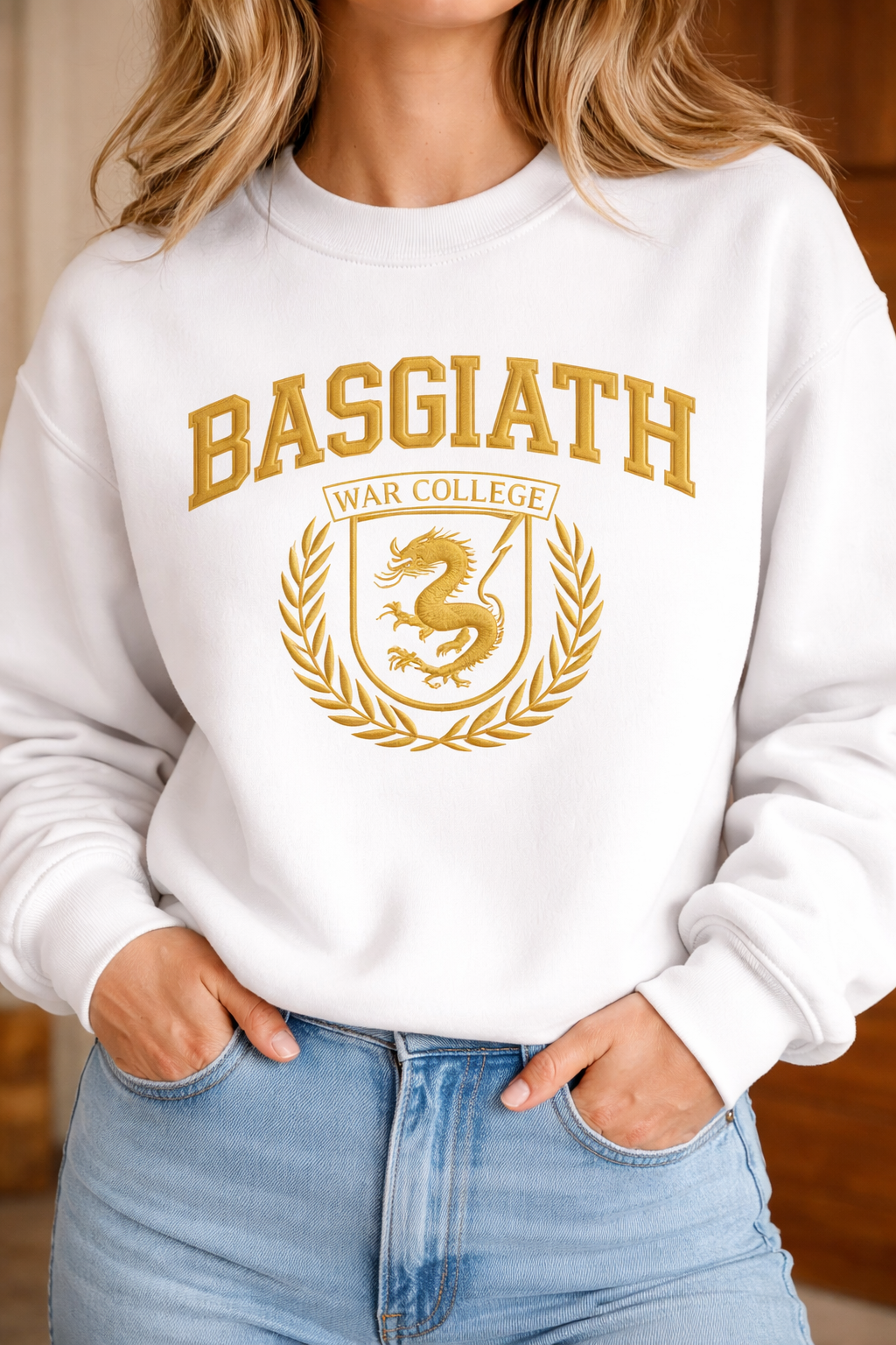 Basgiath War College Dragon Crest Sweatshirt, Fourth Wing Inspired Crewneck, Fantasy Bookish Gift for Dragon Rider Readers VEMB69