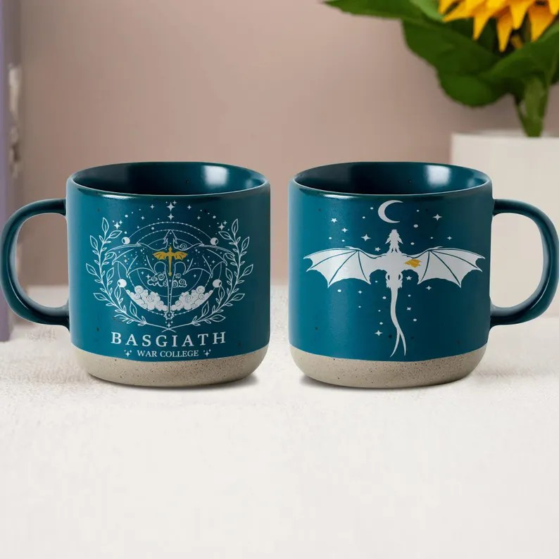 Fourth Wing Pottery Mug, Basgiath War College Mug, Fourth Wing Inspired, Fantasy Reader Gifts, Romantasy Reader Mug, Bookish Dragon Mug