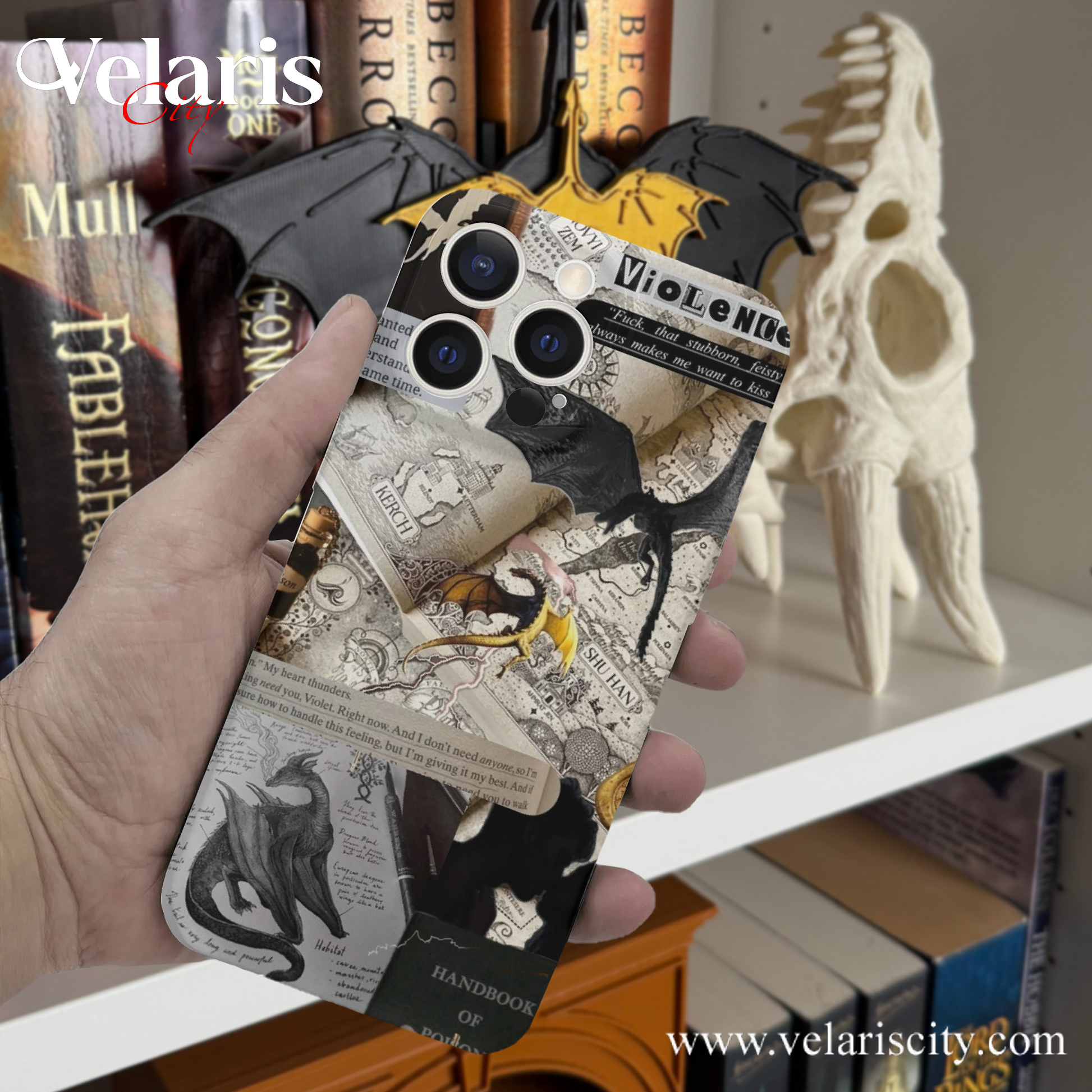 Fourth Wing Inspired Dragon -  Dragon Case for Book Lovers, Magical Phone Cover, Fantasy Art Accessories PCVLR05