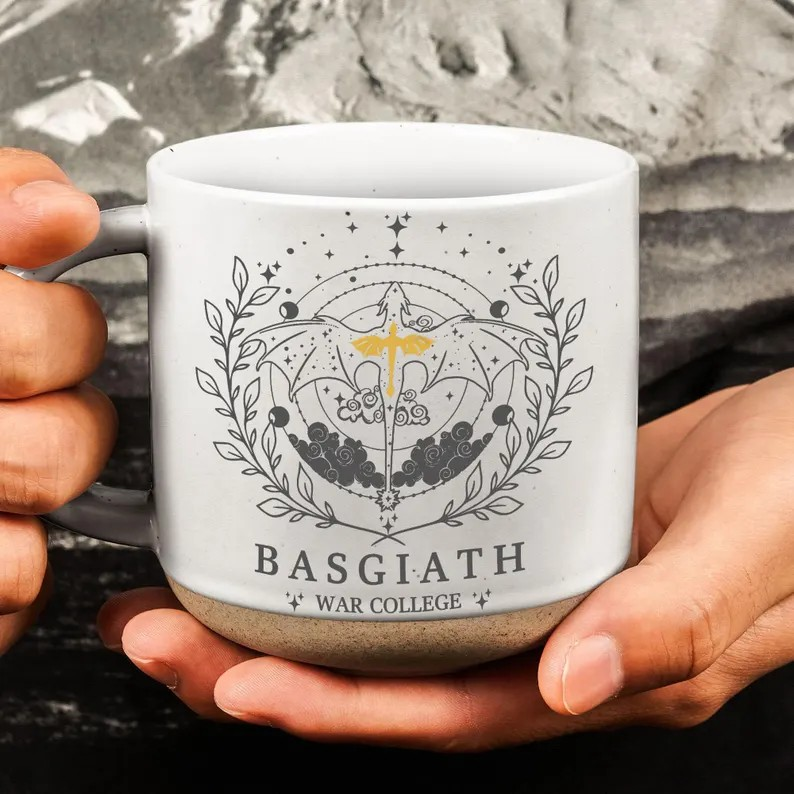 Fourth Wing Pottery Mug, Basgiath War College Mug, Fourth Wing Inspired, Fantasy Reader Gifts, Romantasy Reader Mug, Bookish Dragon Mug