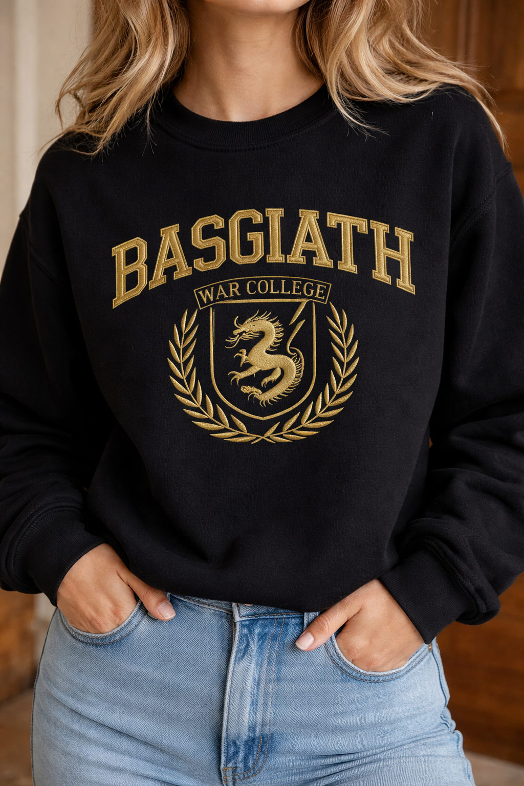 Basgiath War College Dragon Crest Sweatshirt, Fourth Wing Inspired Crewneck, Fantasy Bookish Gift for Dragon Rider Readers VEMB69