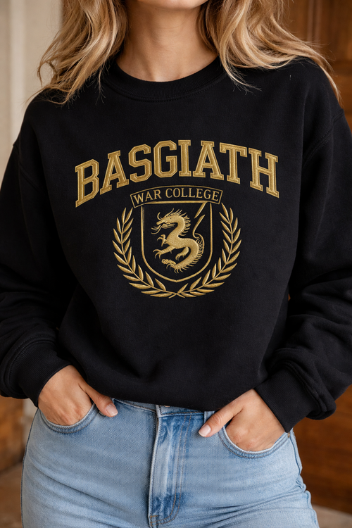 Basgiath War College Dragon Crest Sweatshirt, Fourth Wing Inspired Crewneck, Fantasy Bookish Gift for Dragon Rider Readers VEMB69