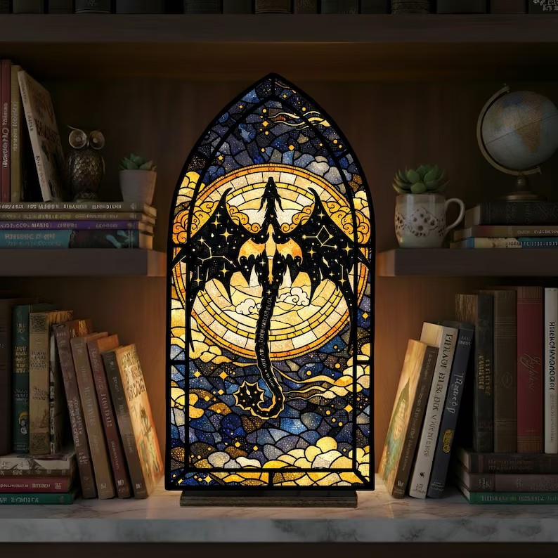 Fourth Wing Book Nook, Fantasy Window Lamp, Violet Inspired Book Nook, Bookish Gift, Cozy Reading Lamp BNVLR30