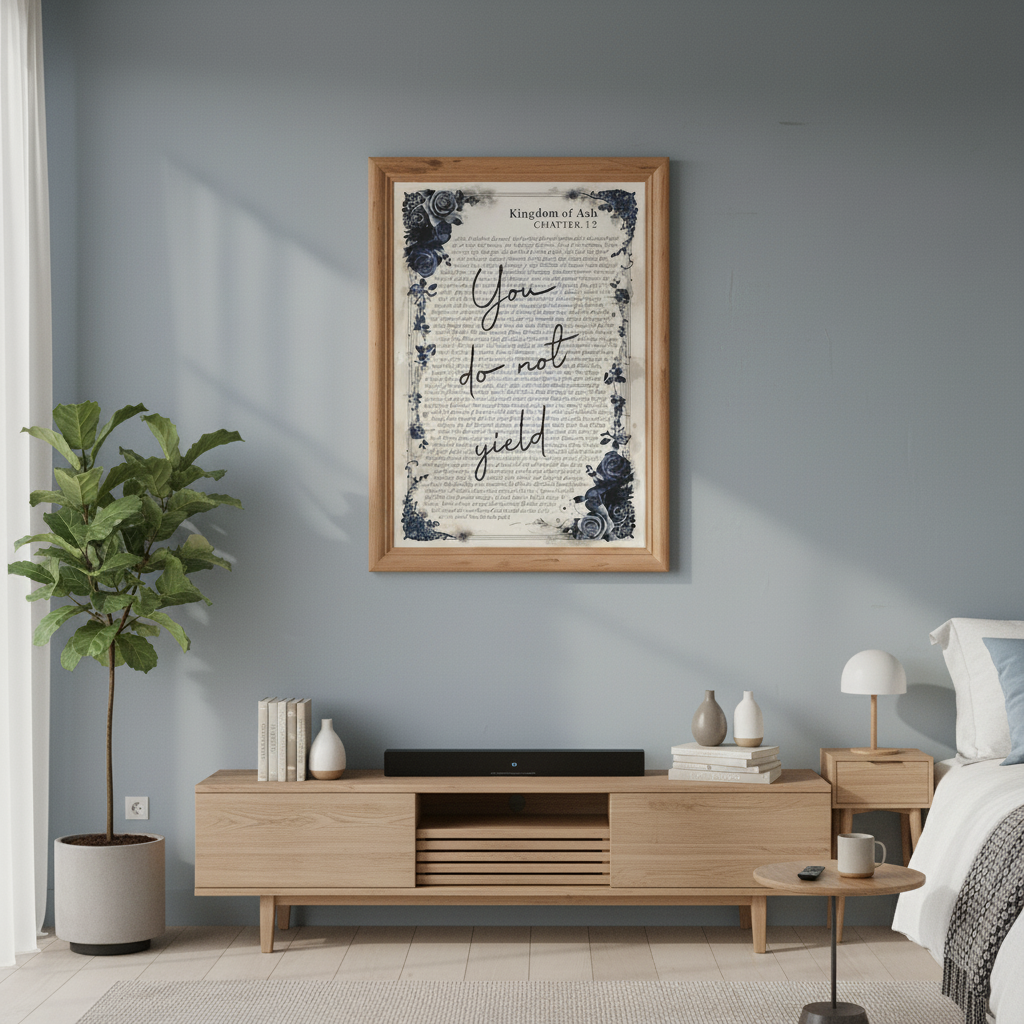 You Do Not Yield Poster Print, Throne of Glass Wall Art, Sarah J. Maas Bookish Decor, Fantasy Reader Gift VLRP69