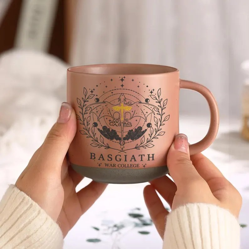 Fourth Wing Pottery Mug, Basgiath War College Mug, Fourth Wing Inspired, Fantasy Reader Gifts, Romantasy Reader Mug, Bookish Dragon Mug
