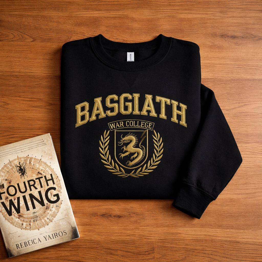 Basgiath War College Dragon Crest Sweatshirt, Fourth Wing Inspired Crewneck, Fantasy Bookish Gift for Dragon Rider Readers VEMB69