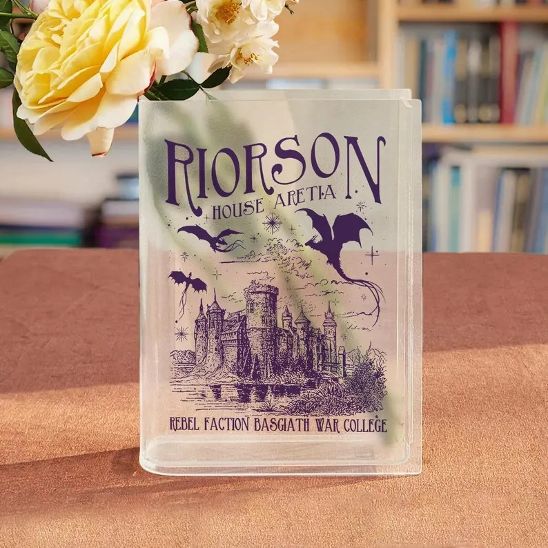 Xaden Riorson House Acrylic Book Vase, Basgiath War College Fantasy Vase, Fourth Wing Book Decor, Dragon Bookshelf Vase,Fantasy Reader Vase VLRBV39