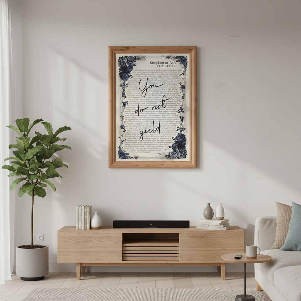 You Do Not Yield Poster Print, Throne of Glass Wall Art, Sarah J. Maas Bookish Decor, Fantasy Reader Gift VLRP69