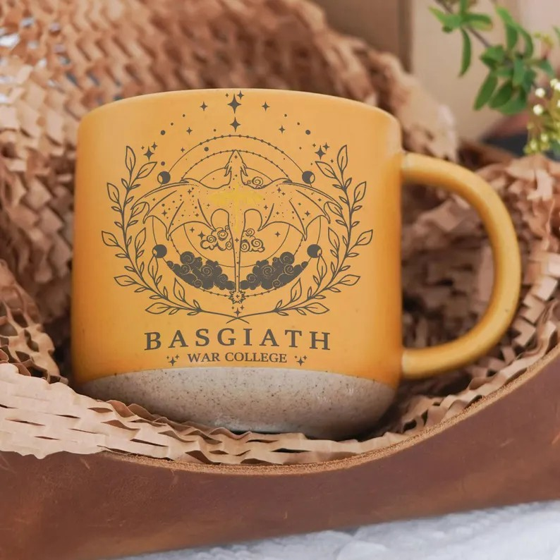 Fourth Wing Pottery Mug, Basgiath War College Mug, Fourth Wing Inspired, Fantasy Reader Gifts, Romantasy Reader Mug, Bookish Dragon Mug