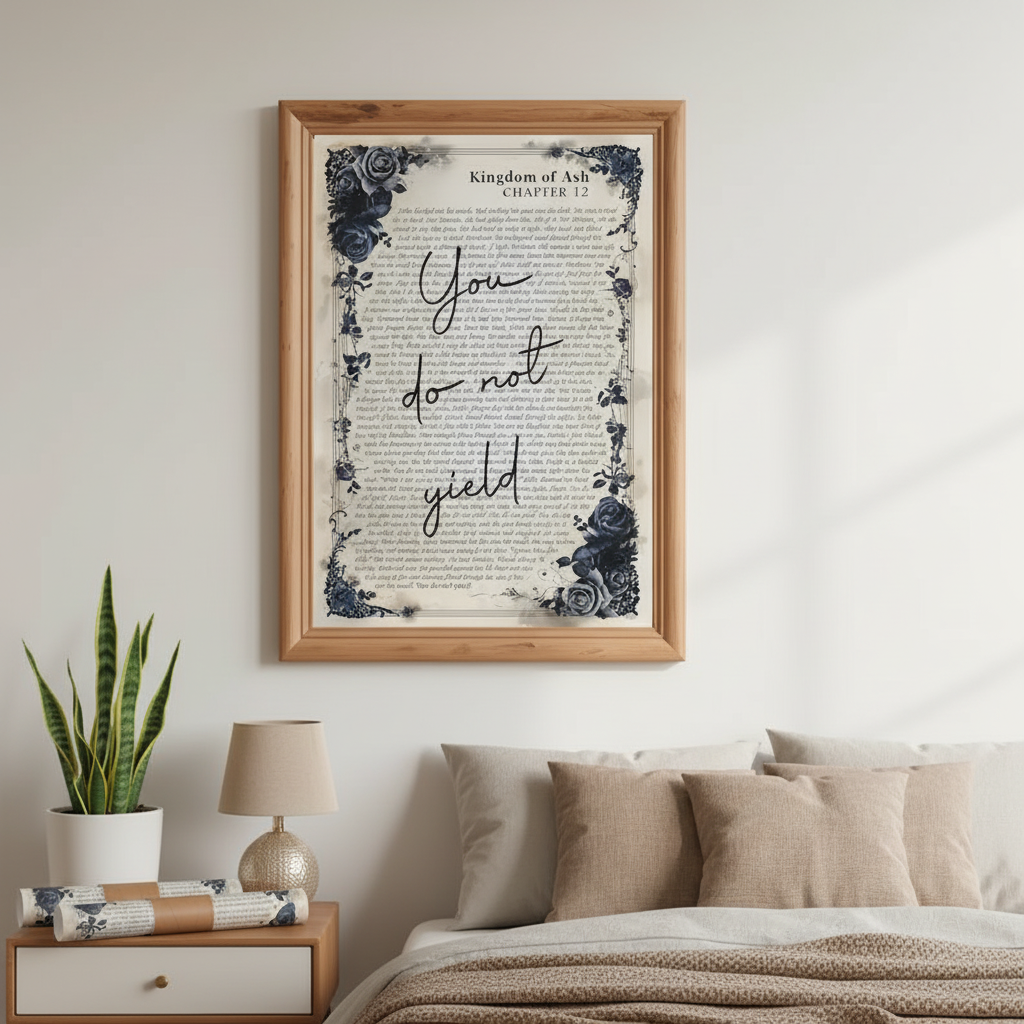 You Do Not Yield Poster Print, Throne of Glass Wall Art, Sarah J. Maas Bookish Decor, Fantasy Reader Gift VLRP69