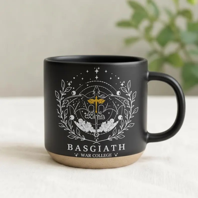 Fourth Wing Pottery Mug, Basgiath War College Mug, Fourth Wing Inspired, Fantasy Reader Gifts, Romantasy Reader Mug, Bookish Dragon Mug