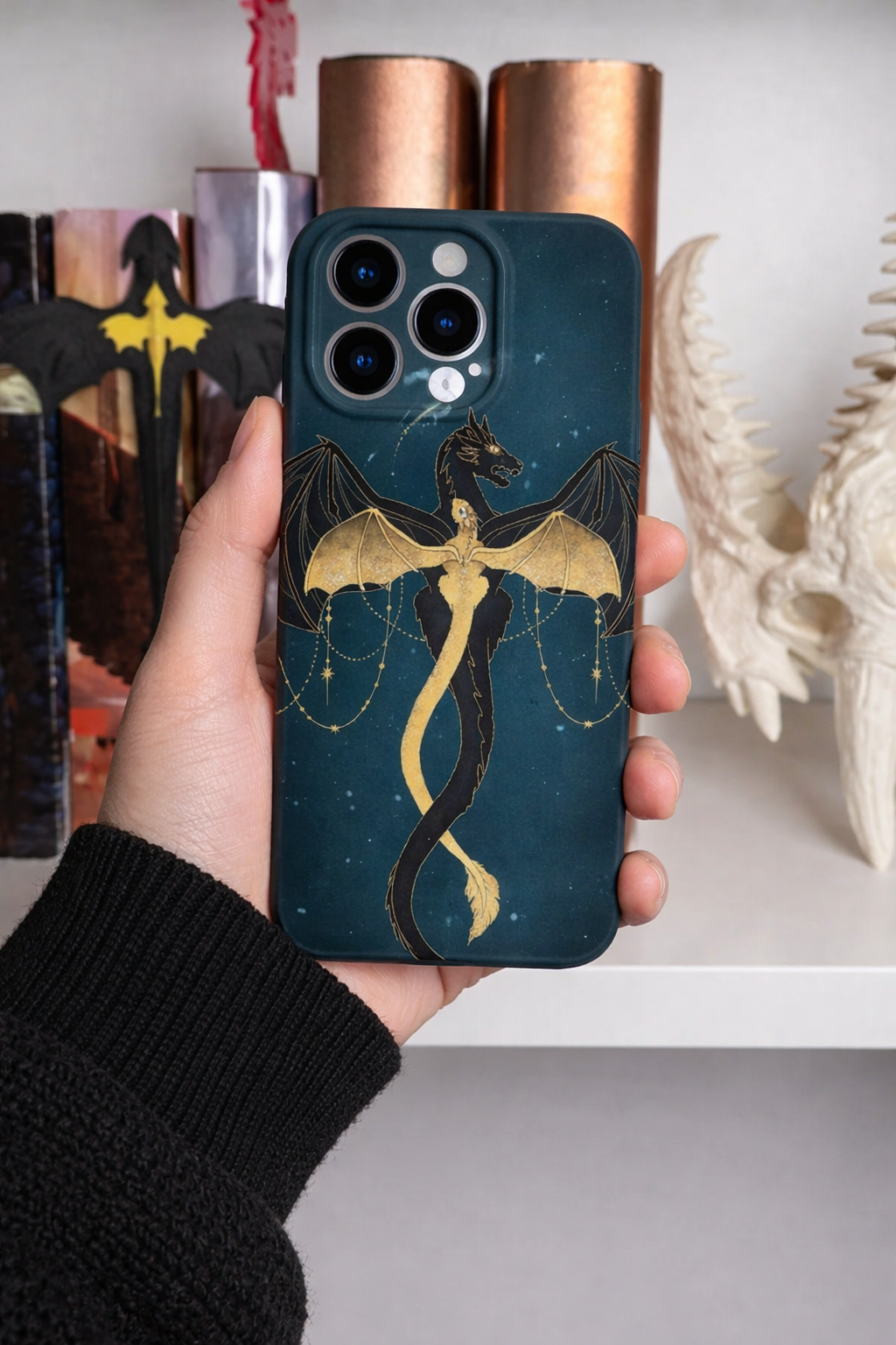 Dragon Tairn and Andarna Phone Case, Fourth Wing Inspired Design, Magical Dragon Artwork, Unique Fantasy Accessory for Dragon Lovers PCVLR79