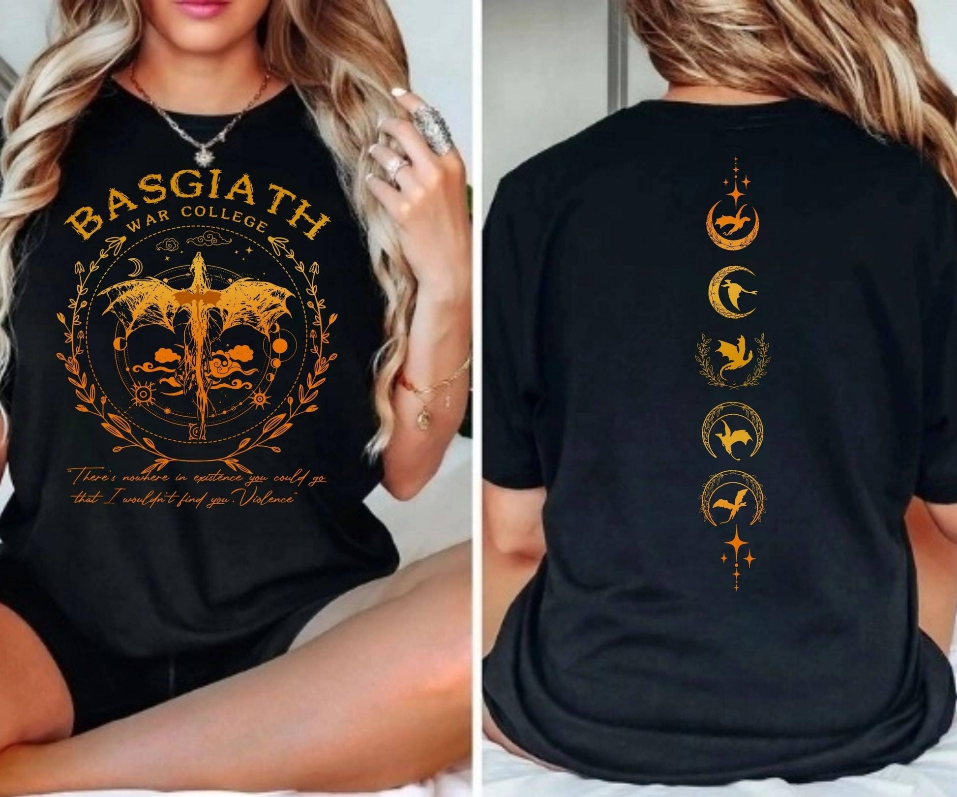 Comfor Colors Basgiath War College Shirt, Fourth Wing Double-Sided T-shirt, Dragon Rider Shirt, Riders Quadrant Tee, Book Lover Gift CFVLR20