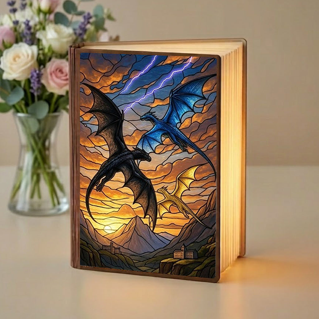 Fourth Wing Book Lamp, Fantasy Dragon Light, Book Lover Gift, Dragon Rider Decor, Night Light Cozy Reading Lamp, Foldable Book Lamp BLVLR015