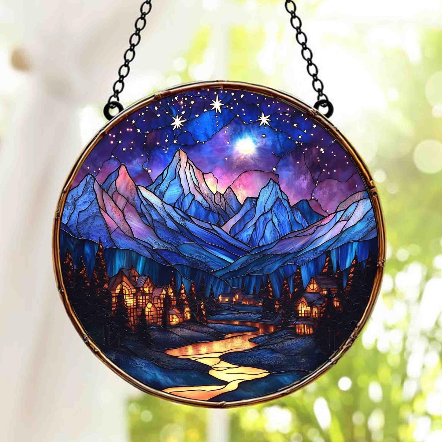 ACOTAR Velaris Night court City of star light suncatcher, Velaris Suncatcher, Book Lover Holiday Gift, Christmas and Exchange Ornament,Book Lover Gift SGVLR05