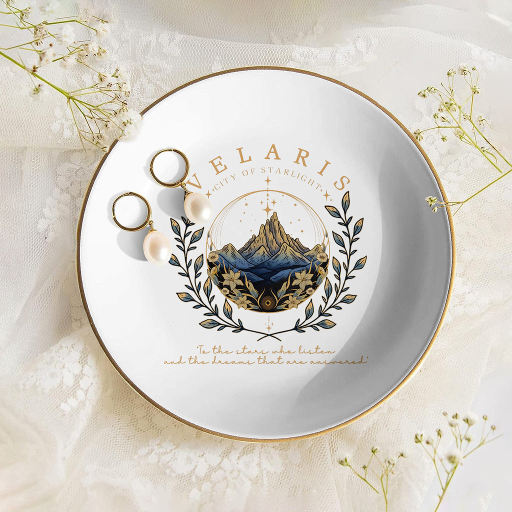 Velaris Jewelry Dish, City of Starlight Ring Dish, ACOTAR Trinket Dish, Bookish Jewelry Tray, Fantasy Reader Decor JDVLR06