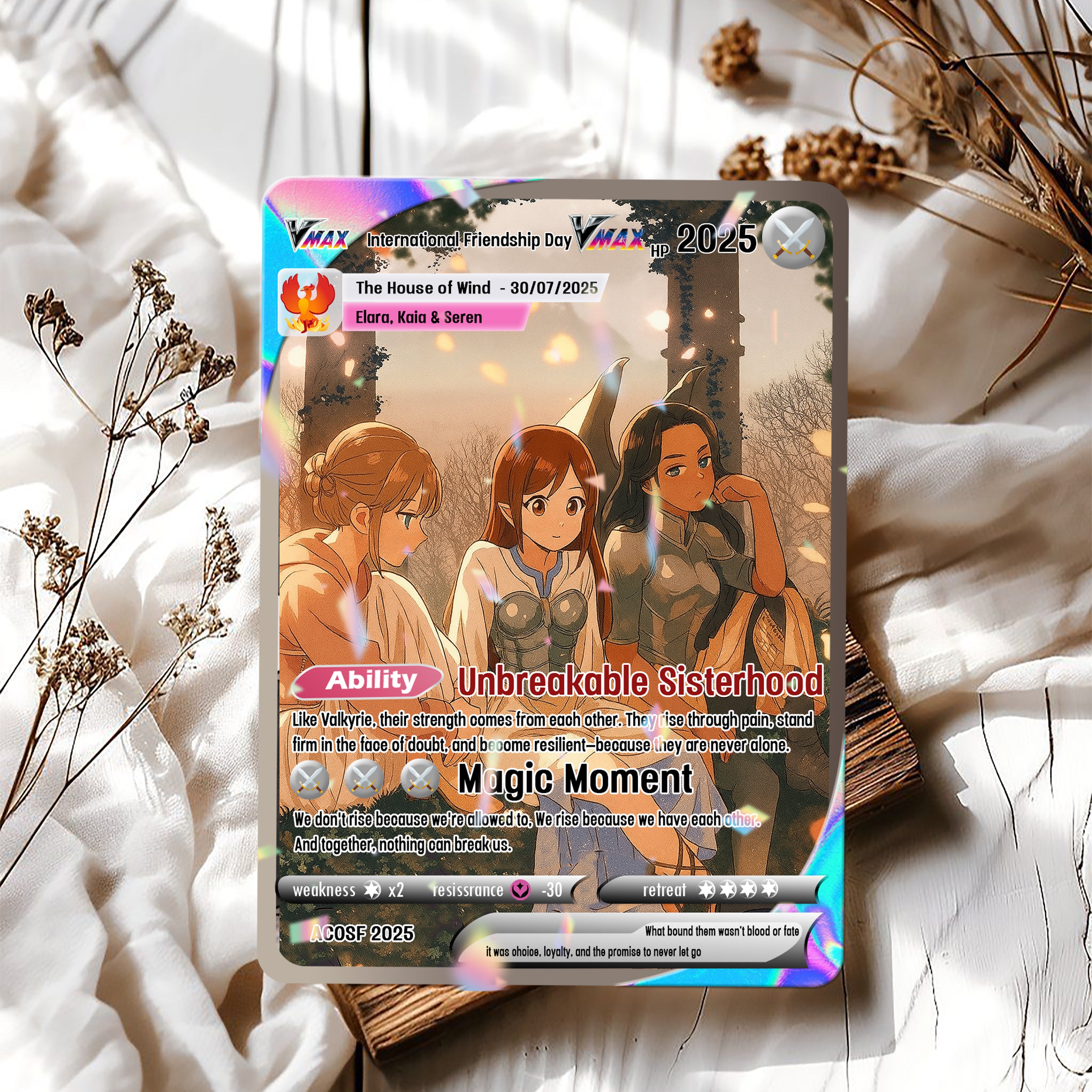 International Friendship Day Custom Card, Custom Photo Anime Card, ACOSF Card Gift, Custom Valkyrie Card Gift. CVLR029
