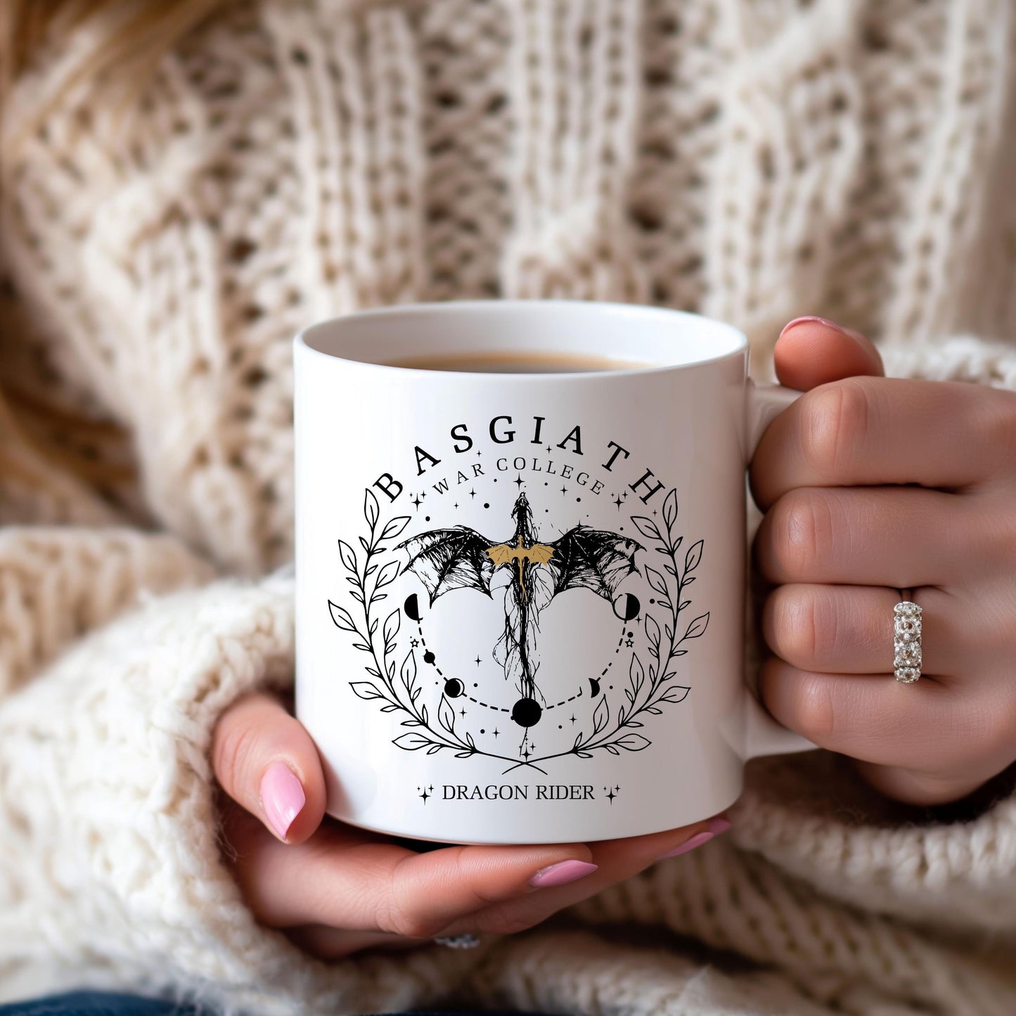 Basgiath War Collage Mug, Fourth Wing İnspired Mug, Dragon Rider Gift, Fantasy Book Lover Gift, Bookish Coffee Mug, Dragon Academy Mug MGVLR06