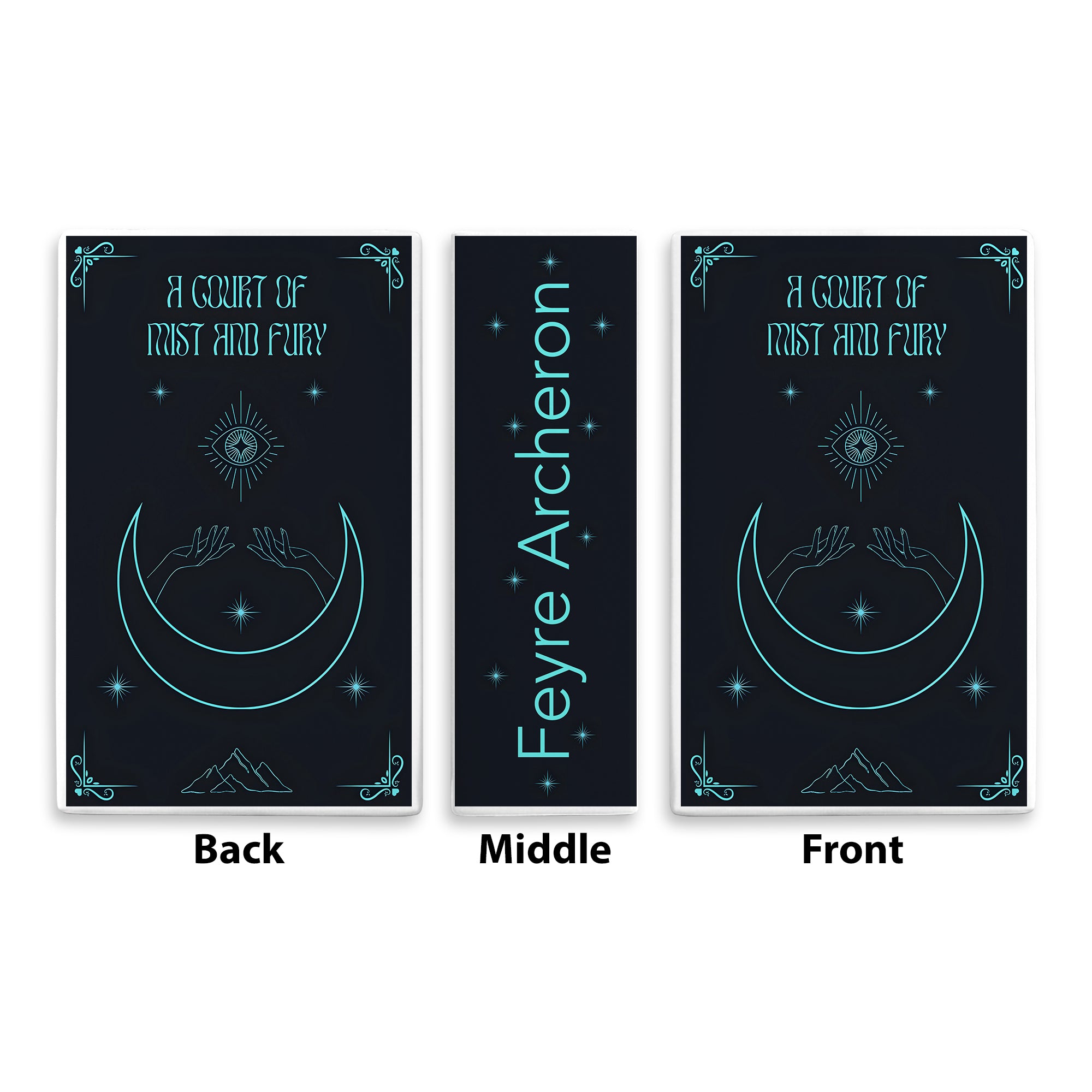 A Court of Mist and Fury Ceramic Book Vase, Fantasy Romance Decor, Night Court Moon Magic Aesthetic Gift for Book Lovers CVVRL04