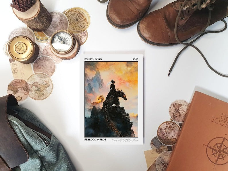 Fourth Wing Watercolor Print - Rebecca Yarros Book Art, The Empyrean Poster, Rebecca Yarros Poster, Gift For Fan VLRP06
