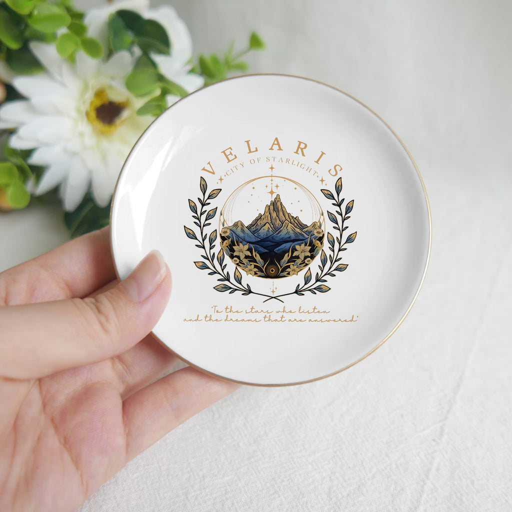 Velaris Jewelry Dish, City of Starlight Ring Dish, ACOTAR Trinket Dish, Bookish Jewelry Tray, Fantasy Reader Decor JDVLR06
