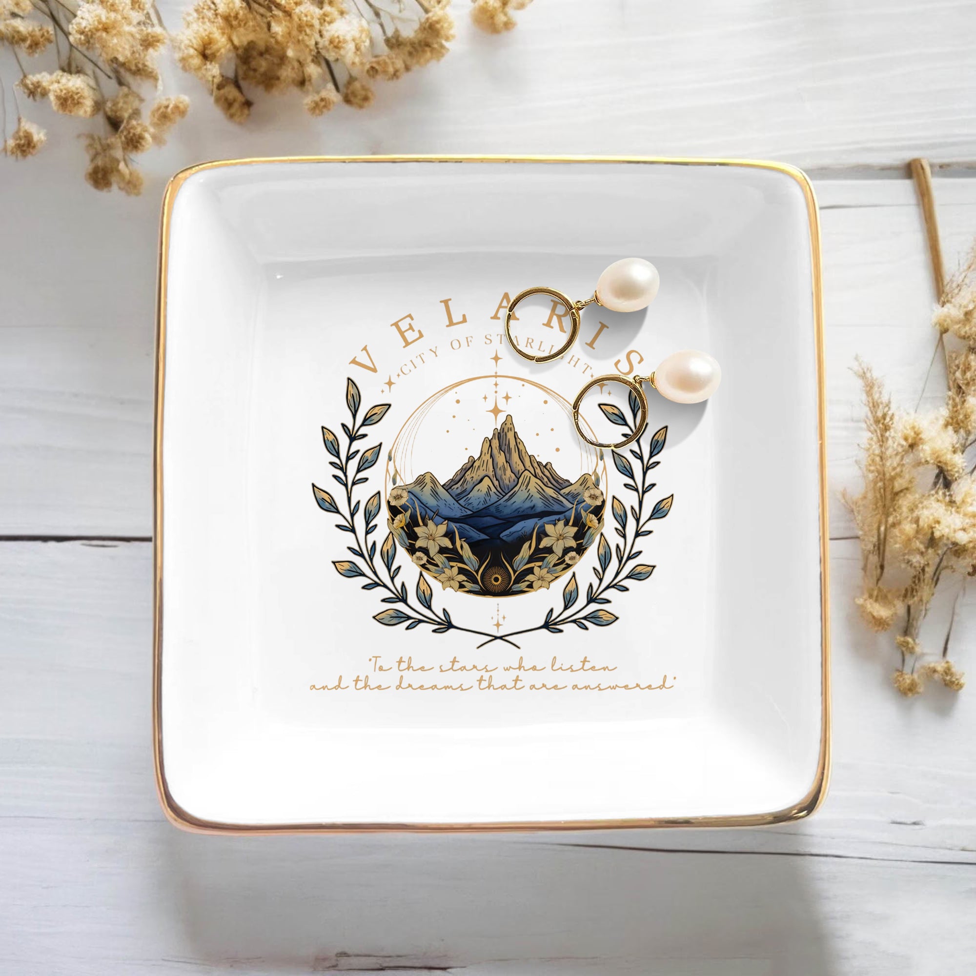Velaris Jewelry Dish, City of Starlight Ring Dish, ACOTAR Trinket Dish, Bookish Jewelry Tray, Fantasy Reader Decor JDVLR06