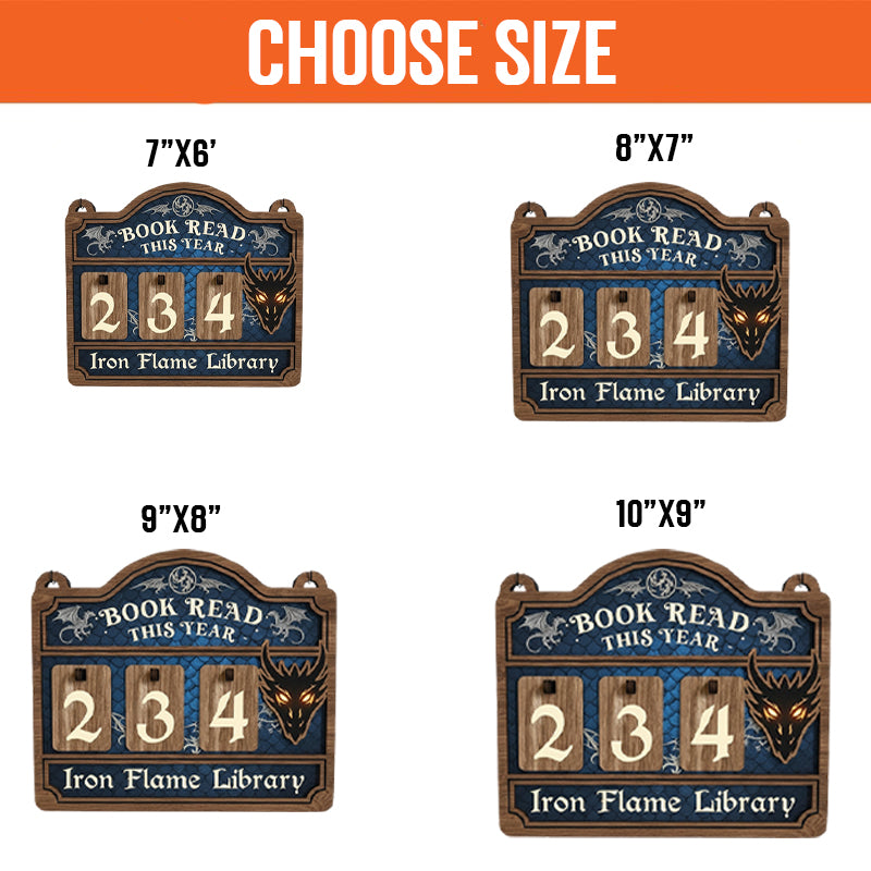 Iron Flame Book Tracker Sign, Fourth Wing Book Decor, Dragon Bookish Wall Sign, Fantasy Book Lover Gift, Book Gifts Decor BTVLR05