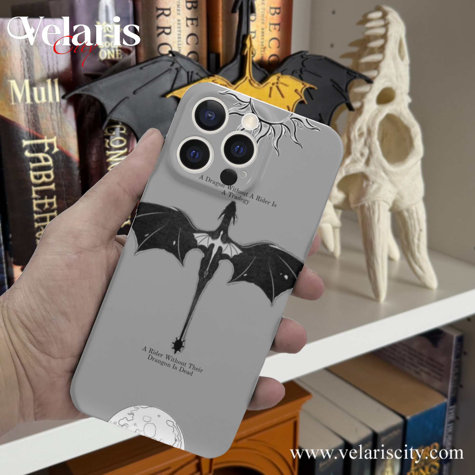 Fourth Wing Inspired Dragon With Quote Phone Case, Fourth Wing Inspired Phone Case, Fantasy Novel iPhone Cover, Book Lover Gift PCVLR66