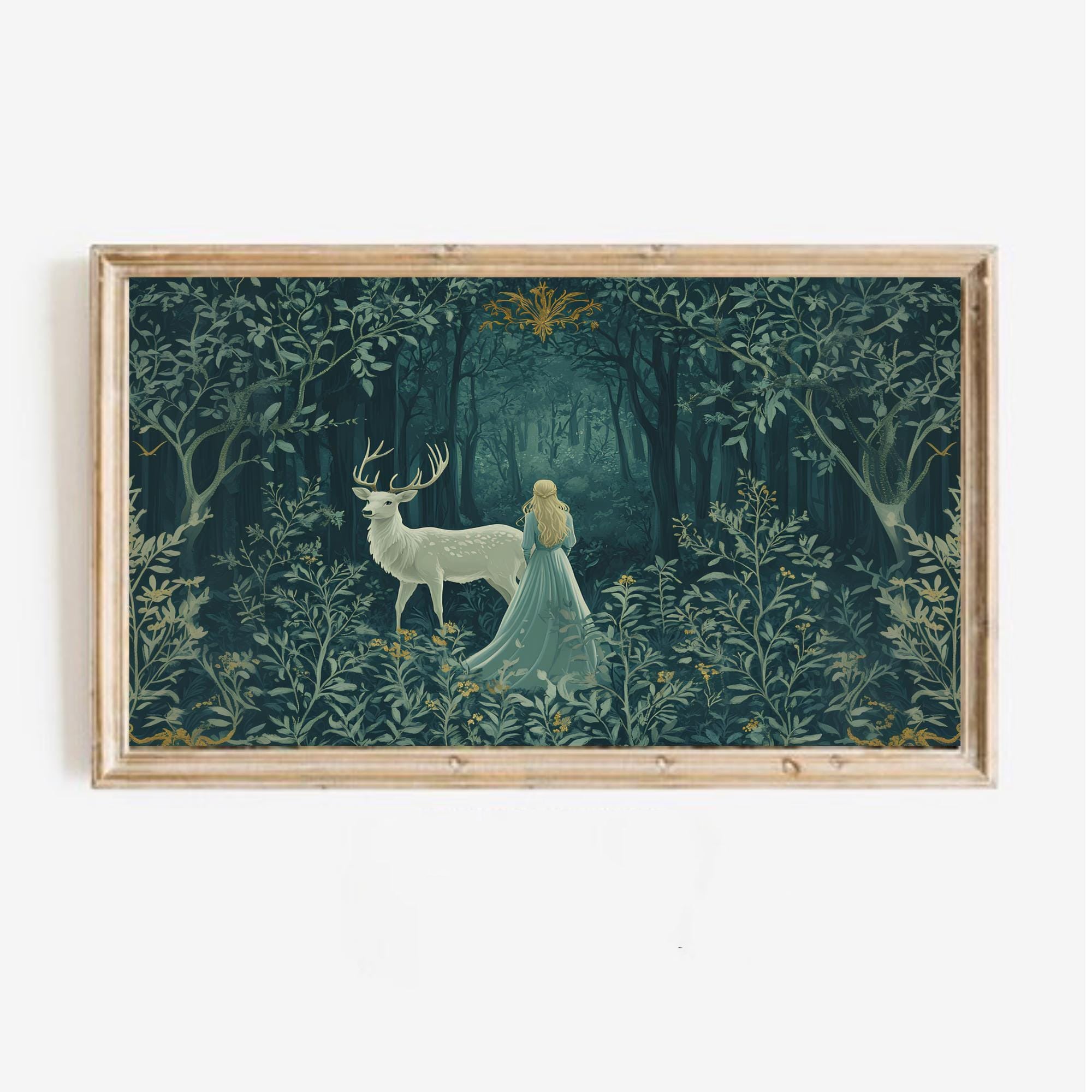 Aelin in Oakwold Forest Poster, Throne of Glass Wall Art, Fantasy Bookish Decor, Sarah J Maas Art Print VLRP50