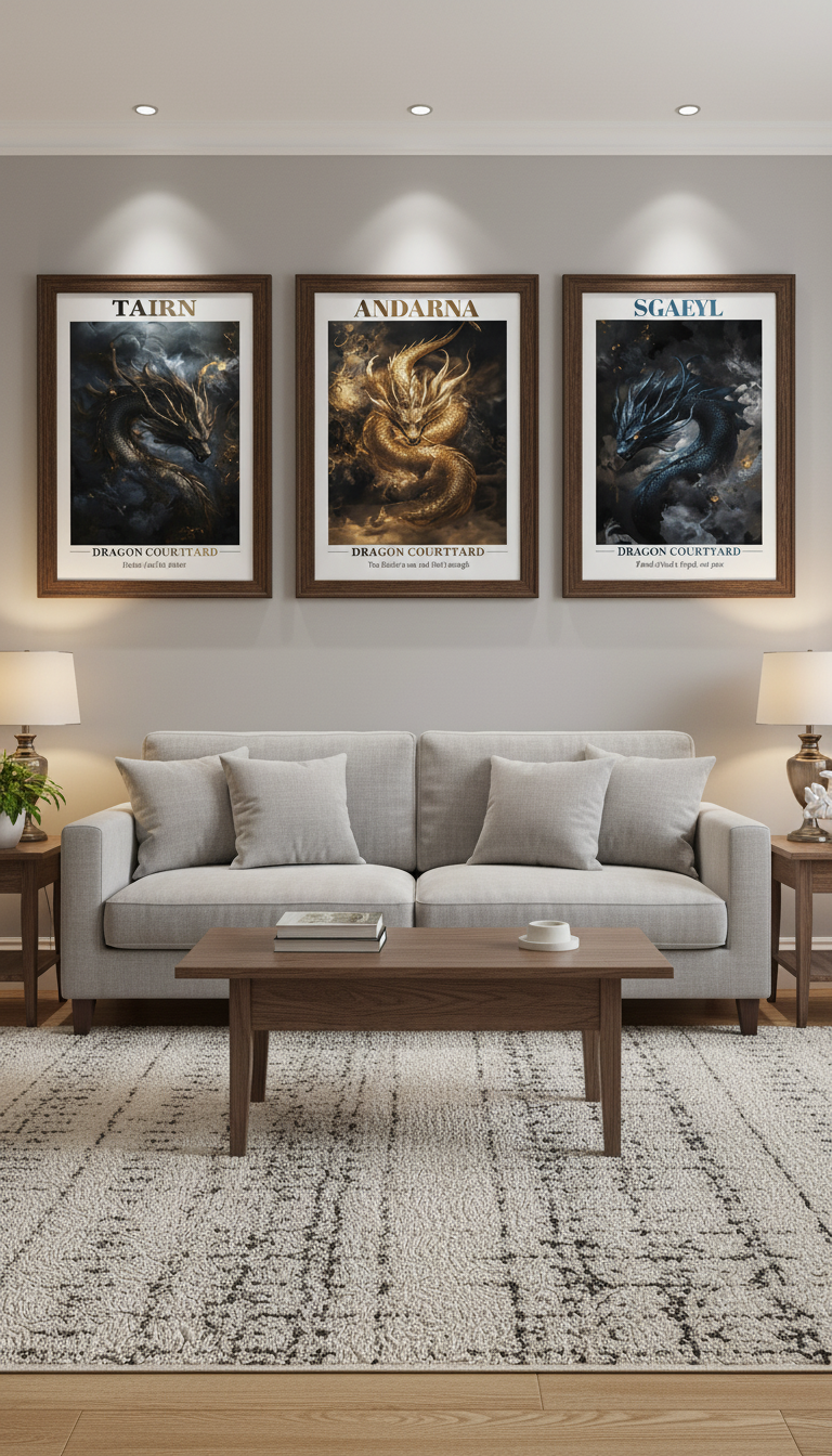 Fourth Wing Dragon Art Set of 3, Andarna Tairn Sgaeyl Posters, Romantasy Bookish Wall Art, Fantasy Reader Gift VLRP70