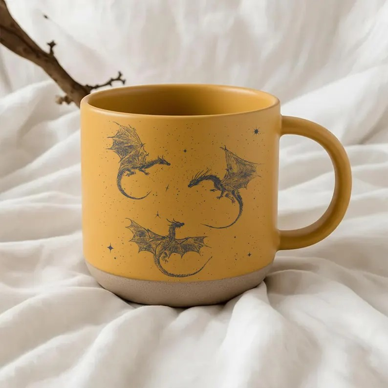 Fourth Wing Pottery Mug, Basgiath War College Mug, Fourth Wing Inspired, Fantasy Reader Gifts, Romantasy Reader Mug, Bookish Dragon Mug PMVLR06