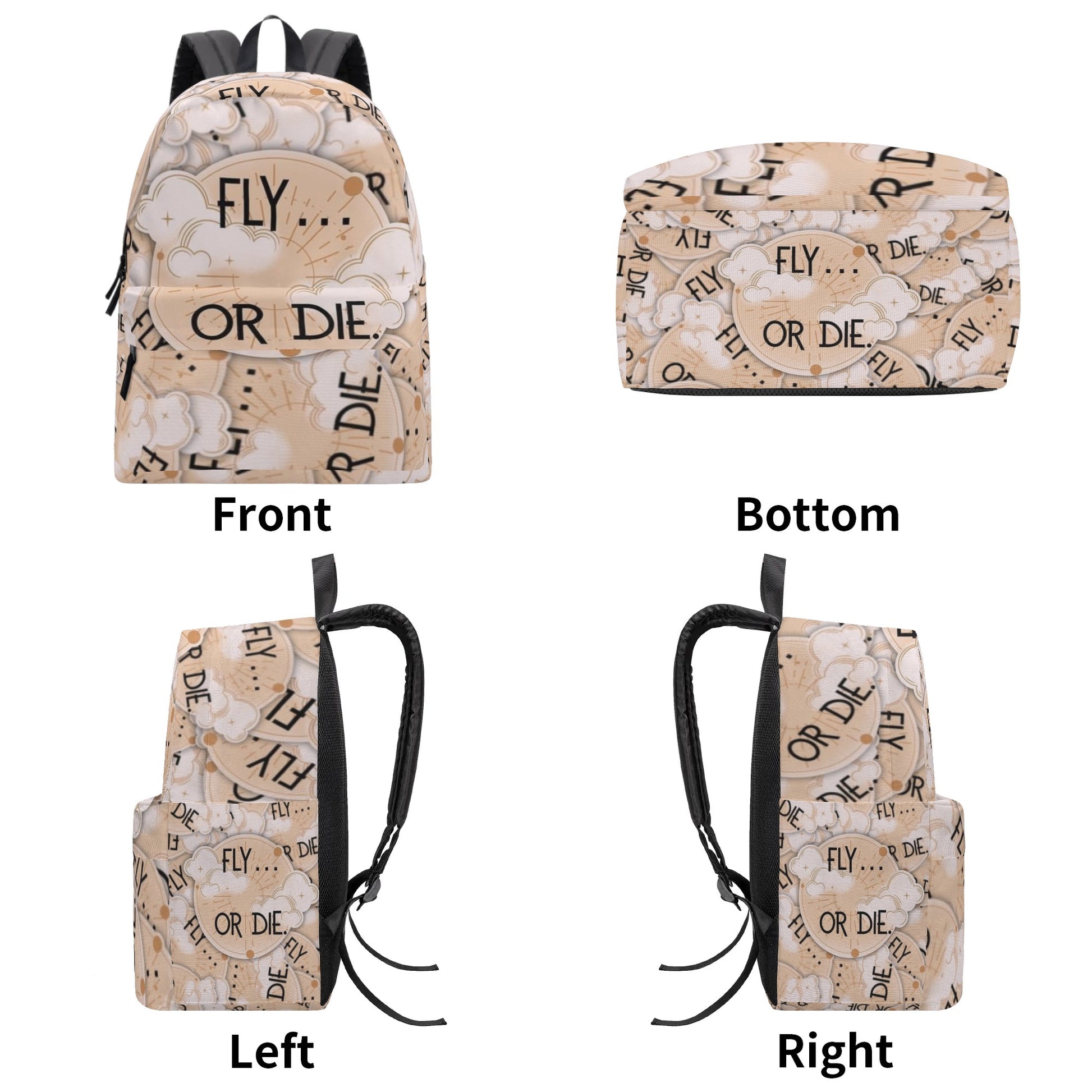 Fly or Die Backpack, Fourth Wing Inspired Book Bag, Rebecca Yarros Quote, Fantasy Reader Gift BPVLR06
