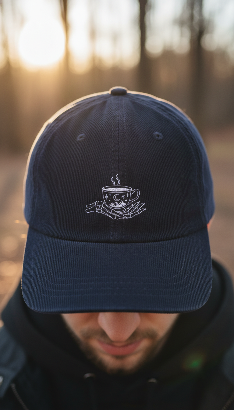 Suriel Tea Co Corduroy Dad Hat, ACOTAR Inspired Embroidered Cap, Bookish Fantasy Gift for Readers VLRH19